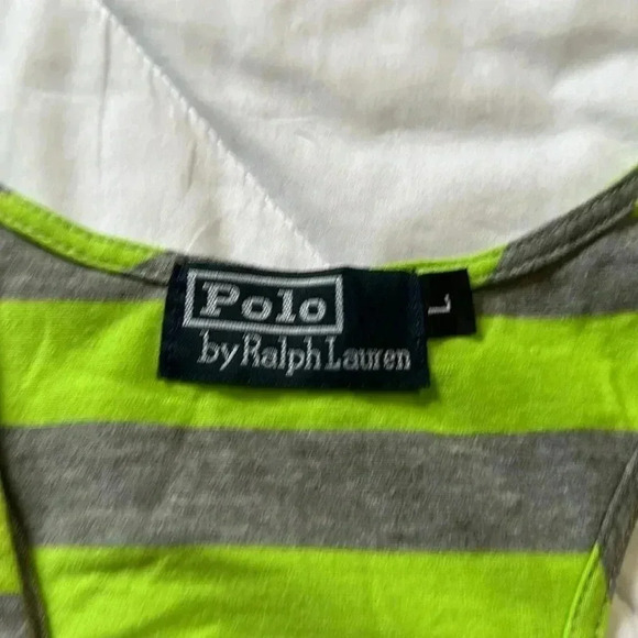 Polo Ralph Lauren green/ gray sleeveless maxi dress size Large - Picture 3 of 5